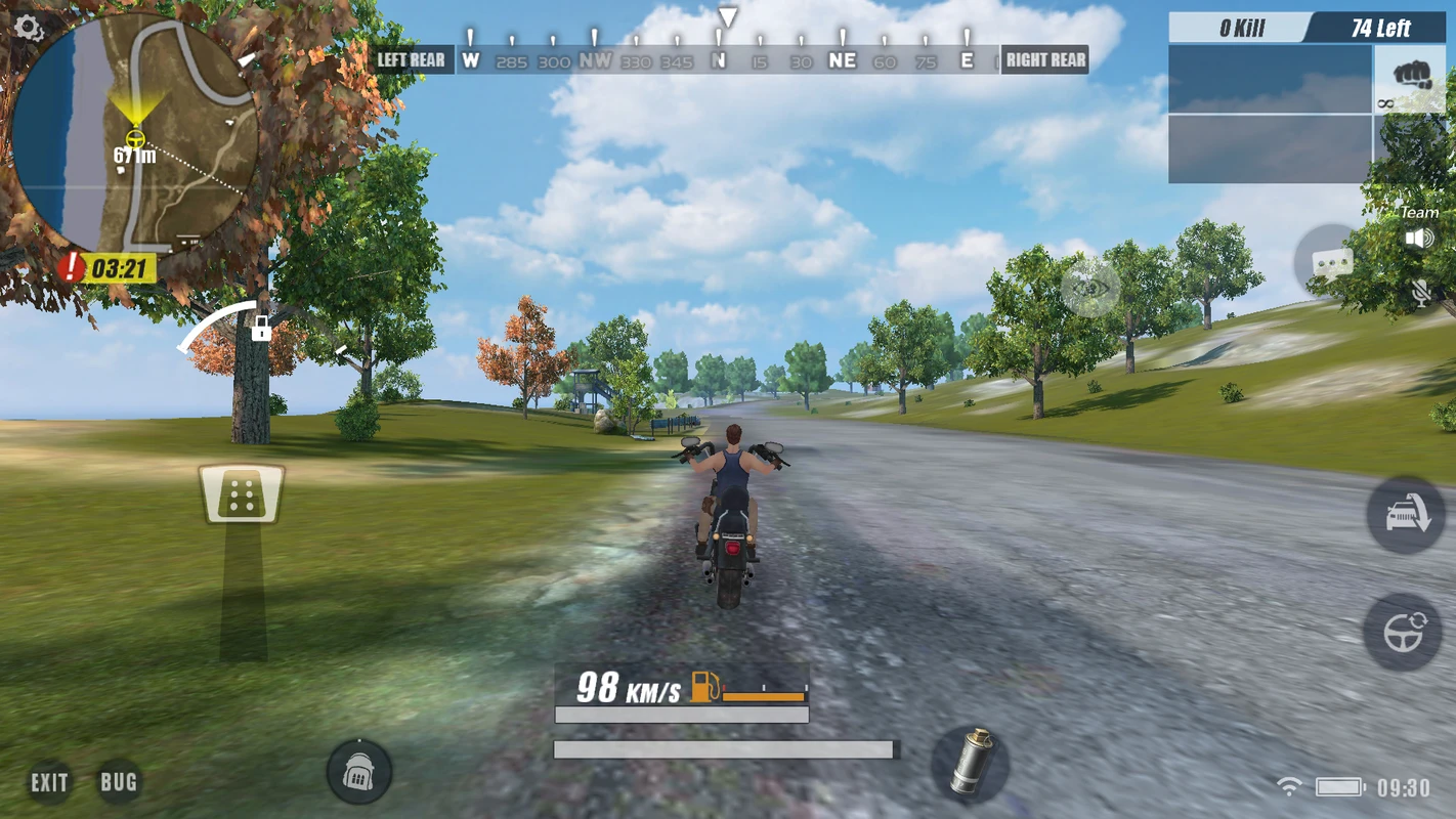 Rules of Survival battle royale gameplay screen showing the battlefield map
