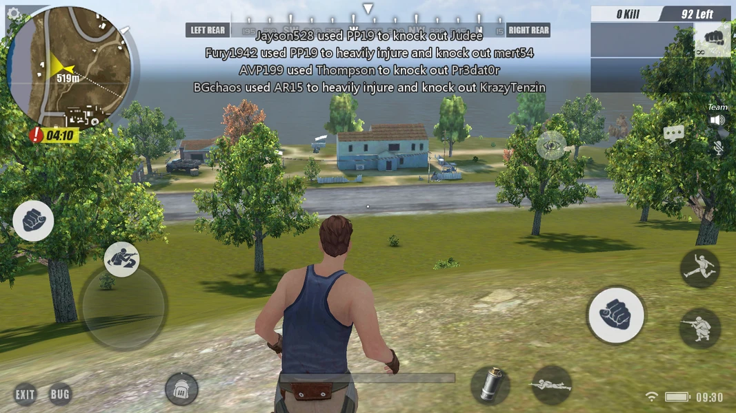 Rules of Survival multiplayer combat and weapon selection screen